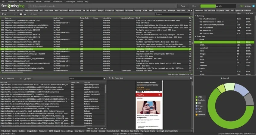 Screaming Frog SEO Audit