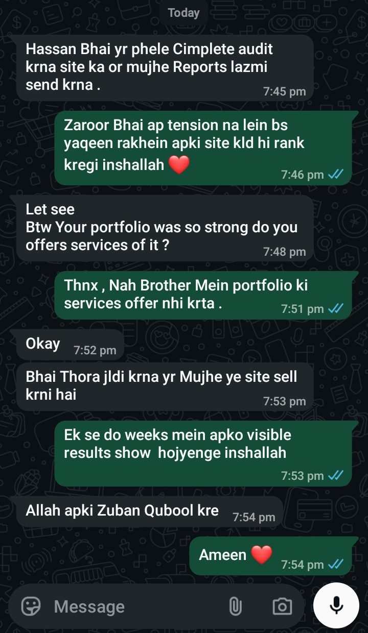 Client testimonial screenshot